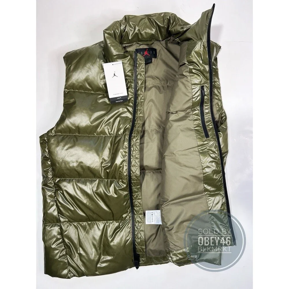Nike Air Jordan Flight Shine Down Fill Therma Fit  Vest Green FV7273-222 Size L - Picture 4 of 4
